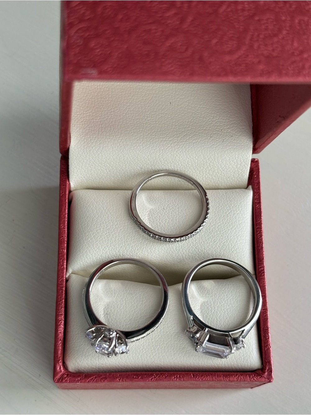 Vintage Berricle 925 Sterling Silver CZ Rings Lot Set Of 3 - Picture 2 of 7